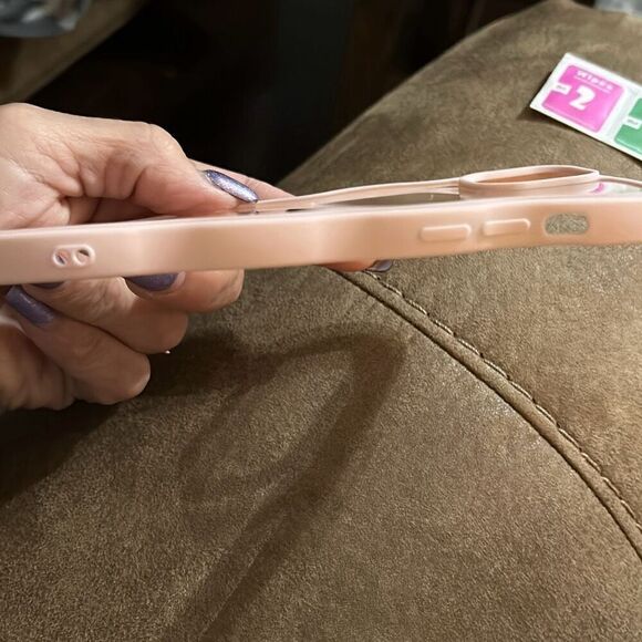 iPhone 14 Plus Case‎ Clear Curly Wave Frame  Shockproof Protective Cover Pink - Picture 5 of 10